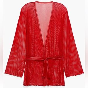Savage X Fenty Elegant Red Fishnet Robe
